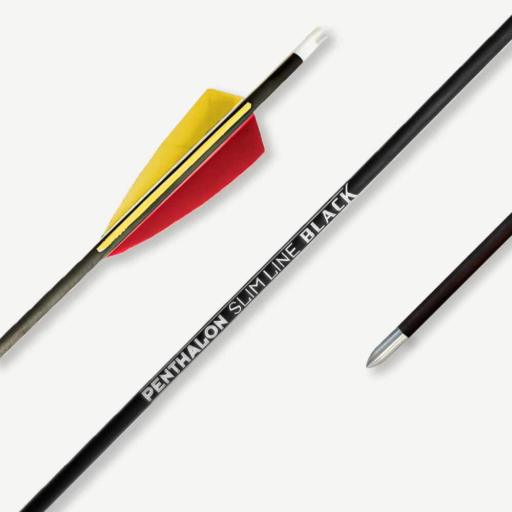 Penthalon Carbon Arrows 40820 Slim Line Black Natural Feathers