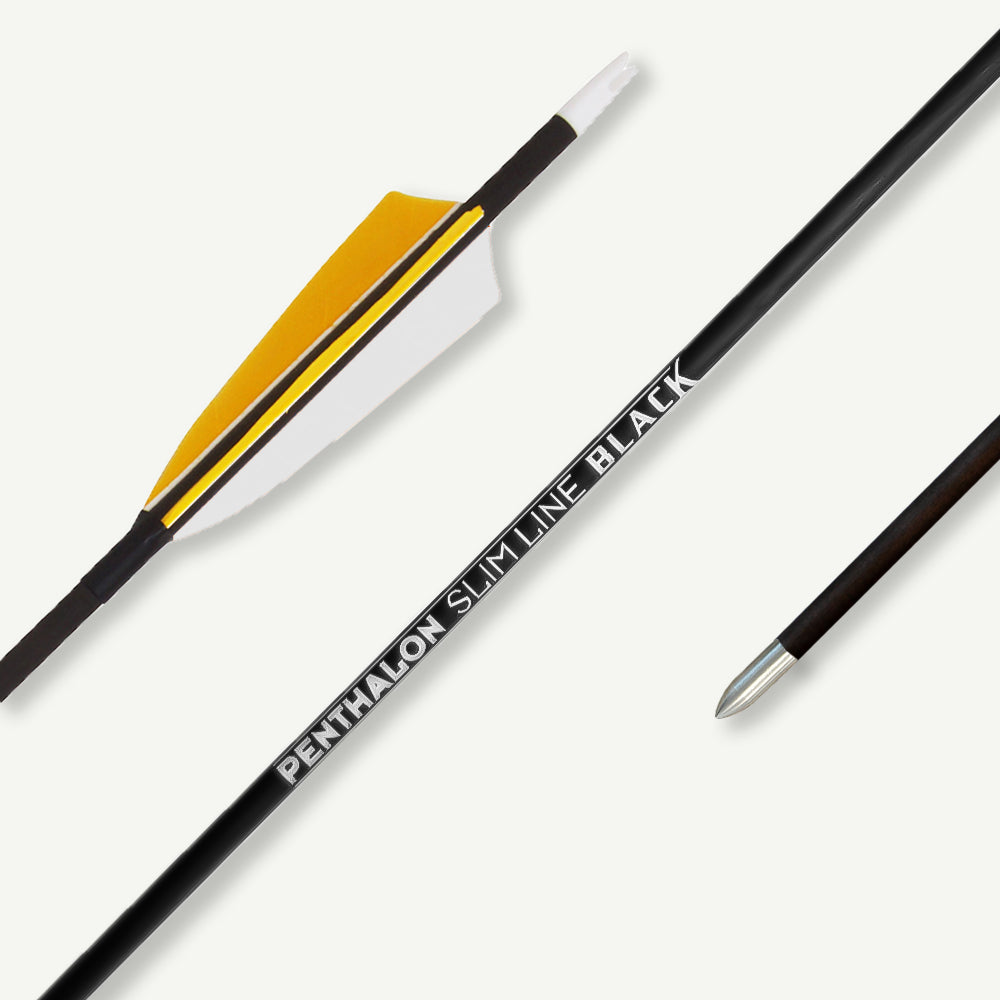 Penthalon Carbon Arrows 40820 Slim Line Black Natural Feathers