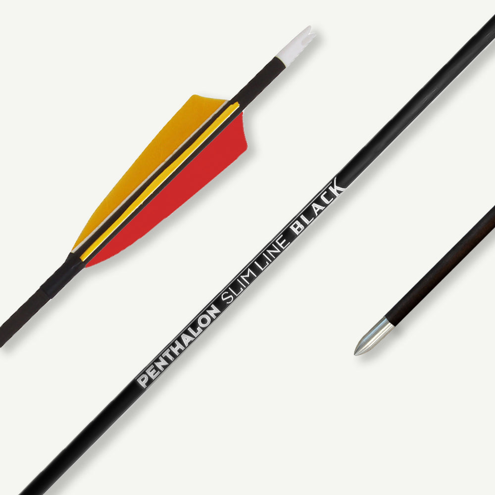 Penthalon Carbon Arrows 40820 Slim Line Black Natural Feathers