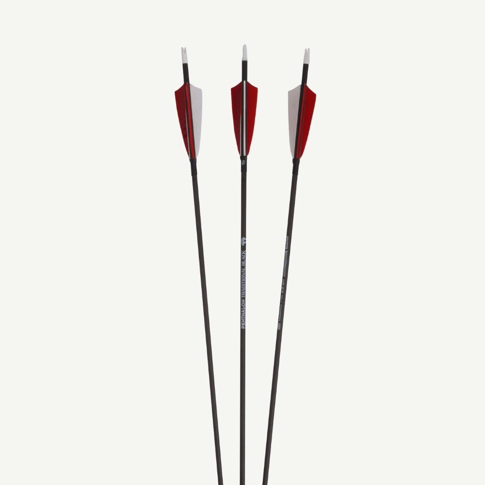 Penthalon Carbon Arrows 40820 Slim Line Black Natural Feathers