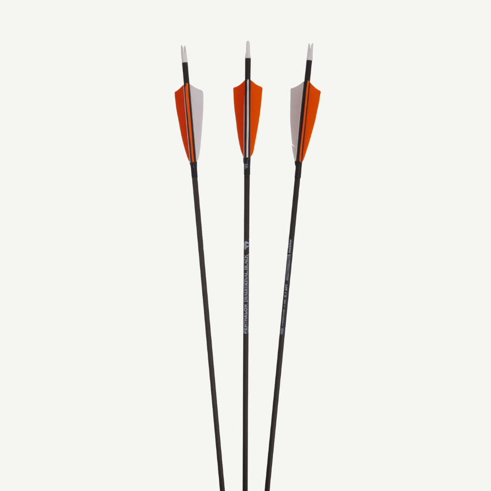 Penthalon Carbon Arrows 40820 Slim Line Black Natural Feathers